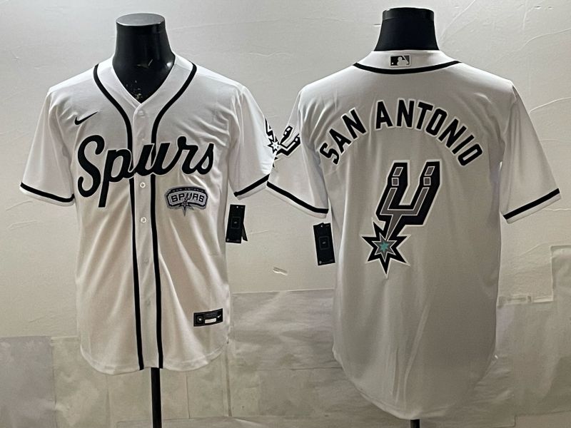 Men San Antonio Spurs Blank White Nike 2025 NBA Jersey style 01